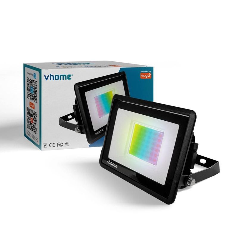 Foco Proyector Wifi RGB Vhome V2000 24W Para Exterior Compatible con Alexa Google-0