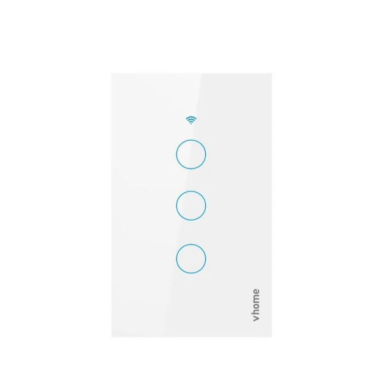 Interruptor Wifi RF Vhome Live SN Sin Neutro Touch 3 Canales Compatible Con Google Home y Alexa-2