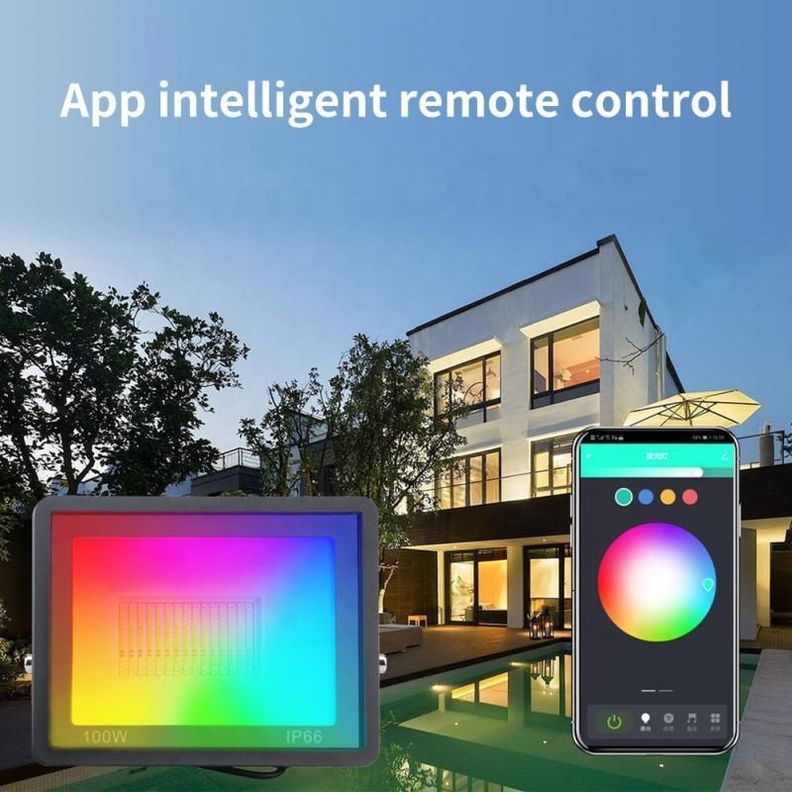 Foco Proyector Wifi RGB Vhome V2000 50W Para Exterior Compatible con Alexa Google-3