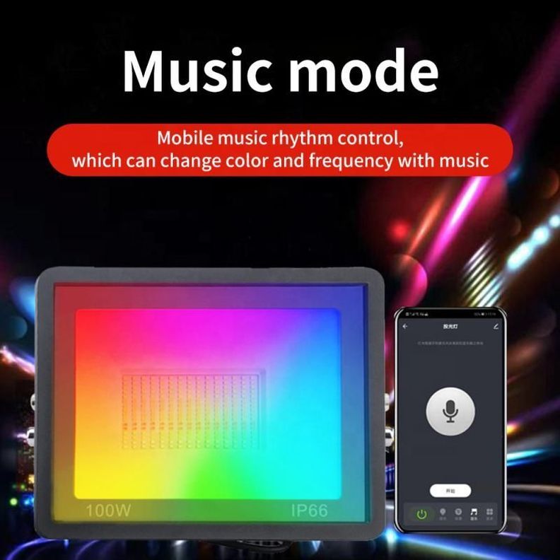 Foco Proyector Wifi RGB Vhome V2000 50W Para Exterior Compatible con Alexa Google-5
