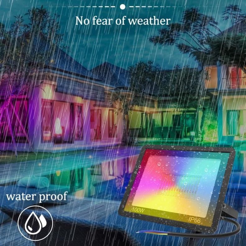 Foco Proyector Wifi RGB Vhome V2000 50W Para Exterior Compatible con Alexa Google-6