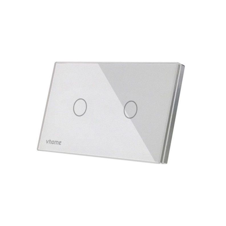 Interruptor Wifi RF Vhome Live SN Sin Neutro Touch 2 Canales Compatible Con Google Home y Alexa-0