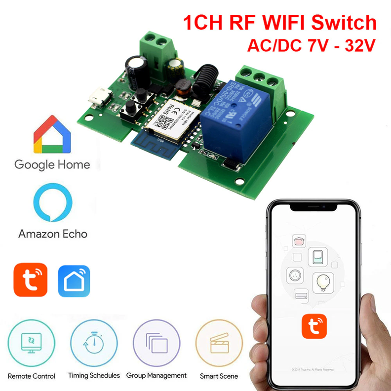 InterruptorVhome WiFi+RF 7-32V DC Pro Porton Chapa Motores Compatible con Alexa y Google-3