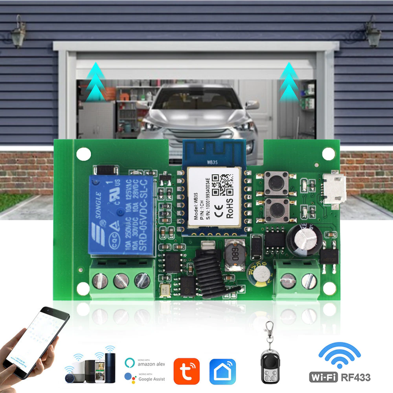 InterruptorVhome WiFi+RF 7-32V DC Pro Porton Chapa Motores Compatible con Alexa y Google-2