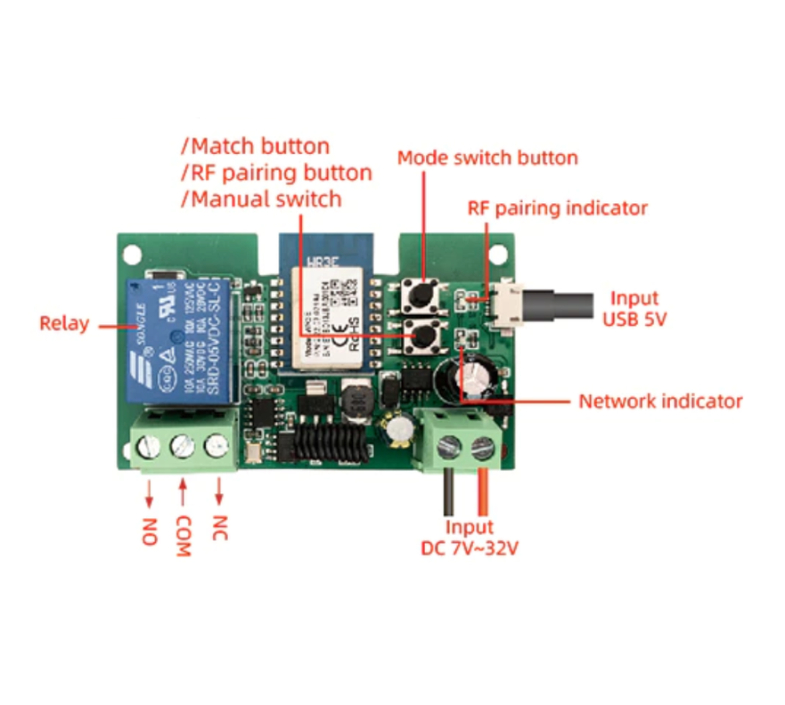 InterruptorVhome WiFi+RF 7-32V DC Pro Porton Chapa Motores Compatible con Alexa y Google-4