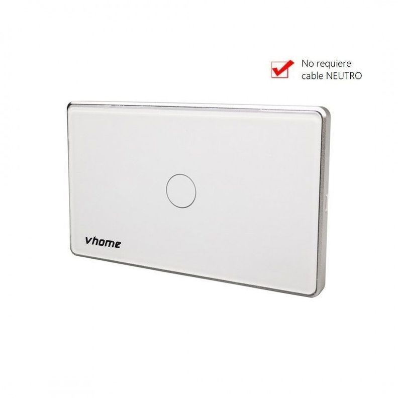 Interruptor Wifi RF Vhome Vector Design SN Sin Neutro Touch 1 Canal Compatible Con Google Home y Alexa-1