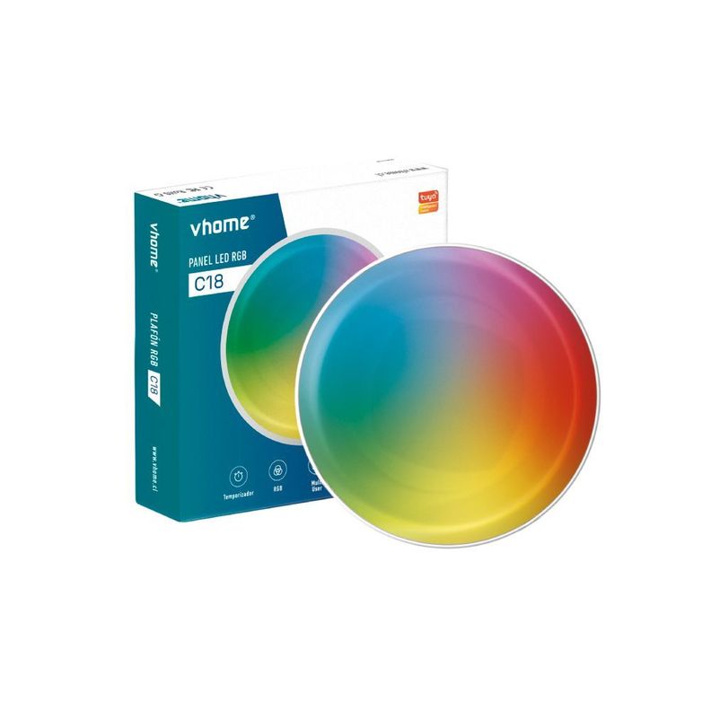 Plafon Celda Led Wifi RGB C18 Vhome Sobrepuesto 18W Compatible Con Alexa y Google Home-0
