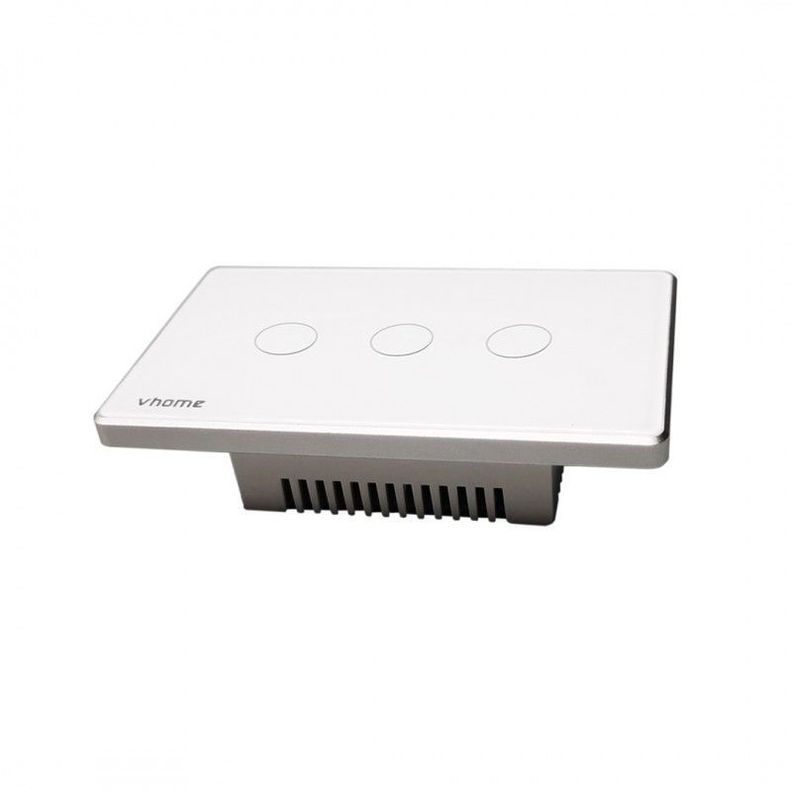 Interruptor Wifi RF Vhome Vector Design LN Touch 3 Canales Compatible Con Google Home y Alexa-1