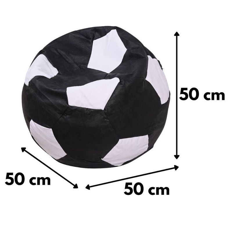 Pouf Pera Infantil Negro Blanco Eco Cuero 50x50x50-2