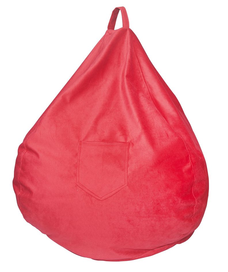 Pouf Pera Rojo Felpa 100x120x120 cm Máxima Design-0