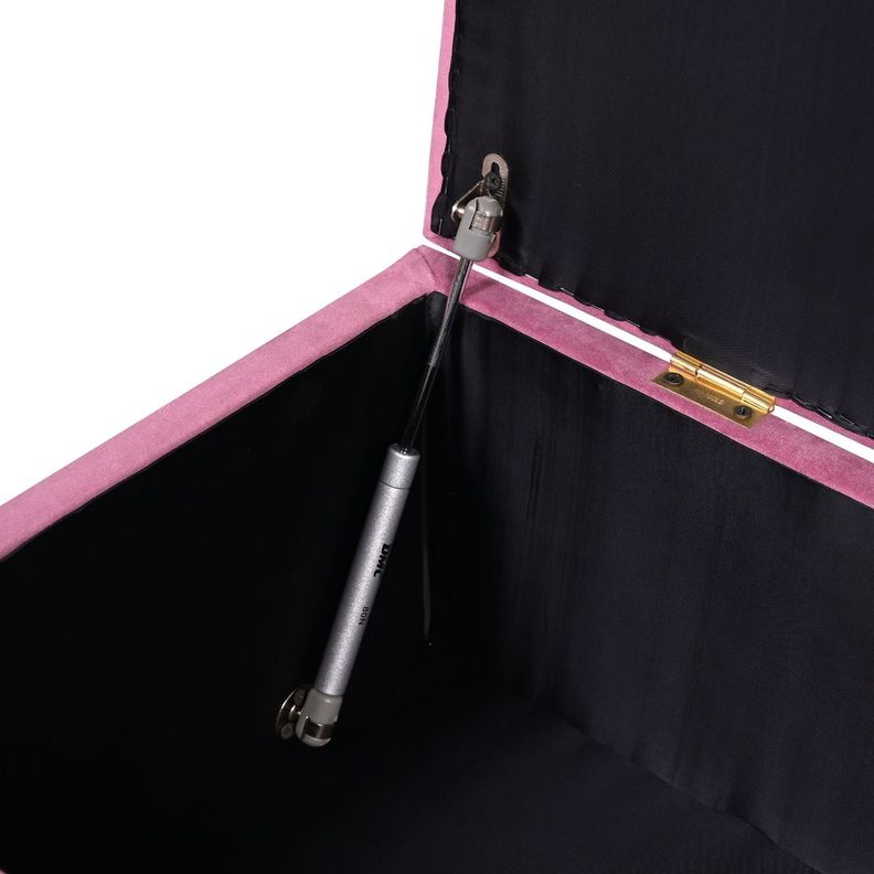 Banqueta con Baúl Incy Palo De Rosa Felpa 120x40x50 cm Máxima Design-6