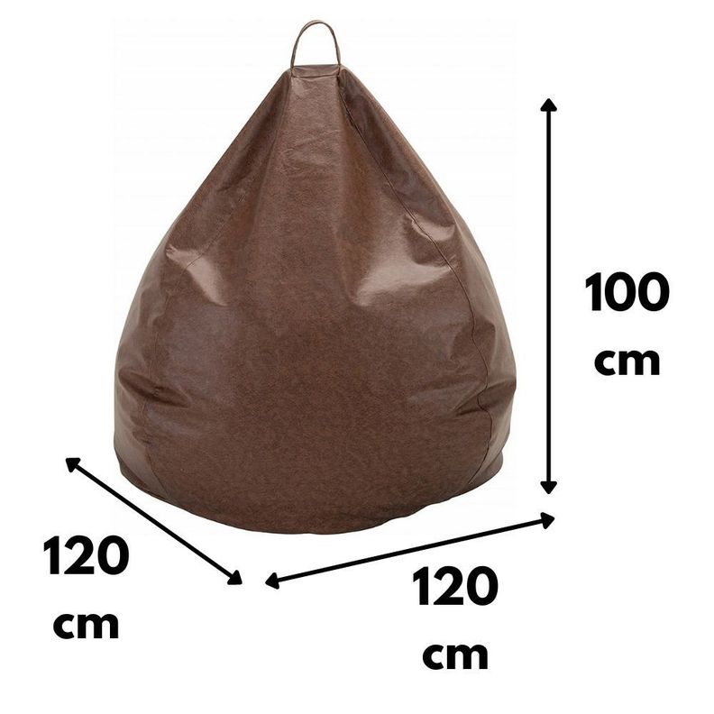 Pouf Pera Café Eco Cuero 100x120x120 cm Máxima Design-4
