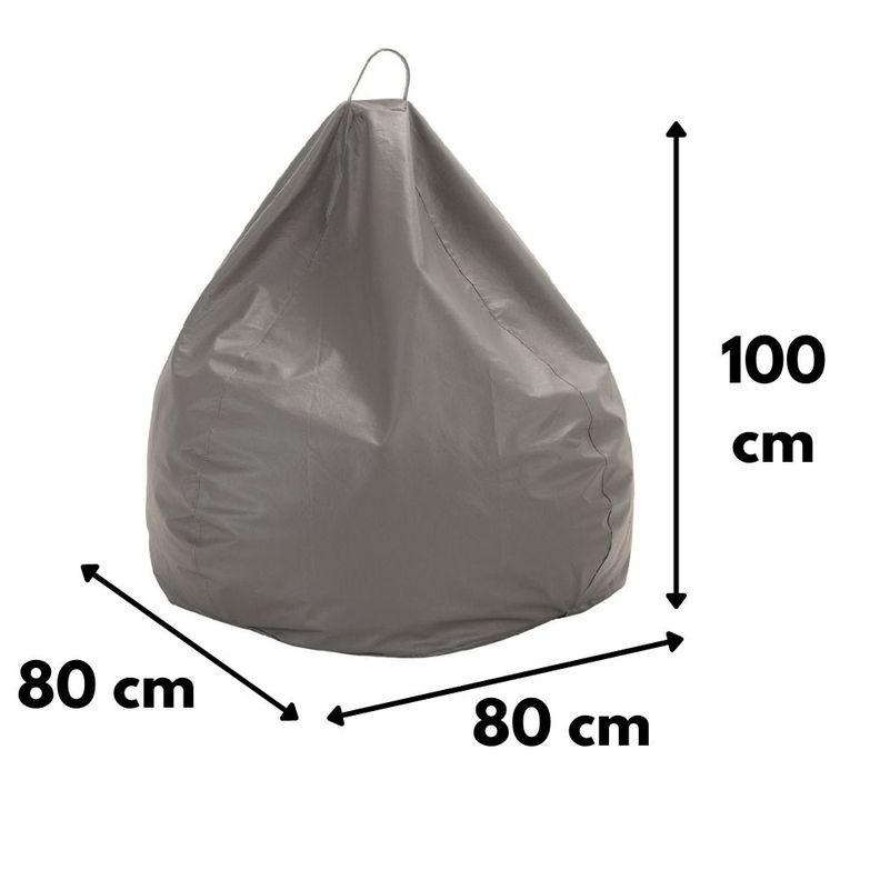 Pouf Pera Gris Eco Cuero 100x80x80 cm Máxima Desig-2