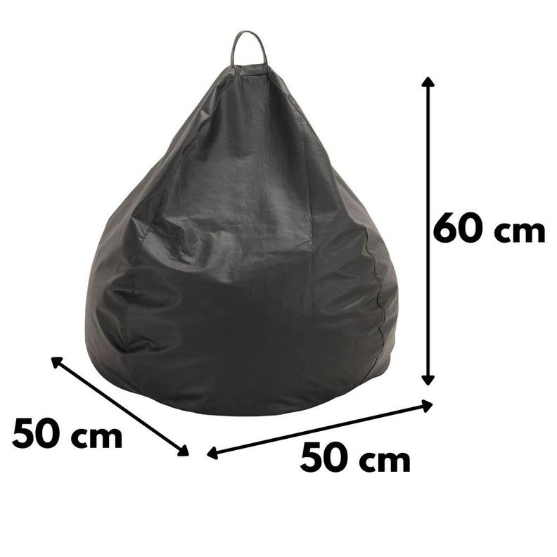 Pouf Pera Infantil Negro Eco Cuero 60x50x50 cm Máxima Design-2