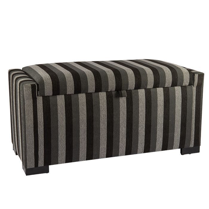Banqueta con Baúl Leyzy Rayas-Negras 40X55X105 cm Máxima Design-1