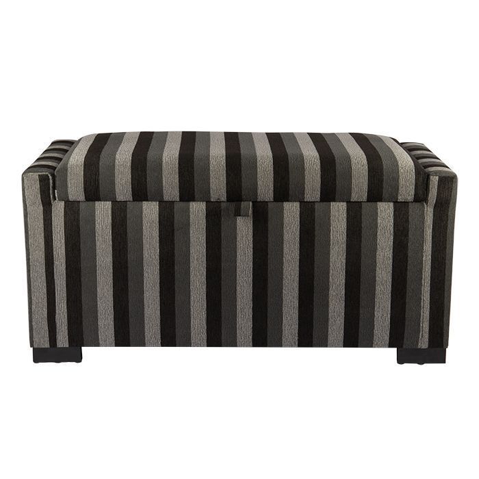 Banqueta con Baúl Leyzy Rayas-Negras 40X55X105 cm Máxima Design-0