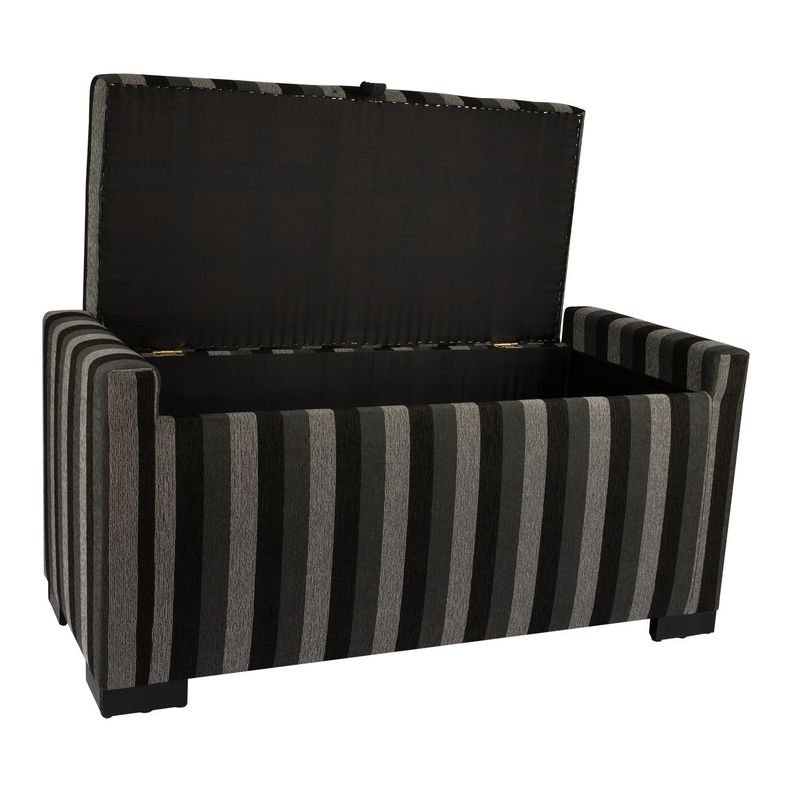 Banqueta con Baúl Leyzy Rayas-Negras 40X55X105 cm Máxima Design-2