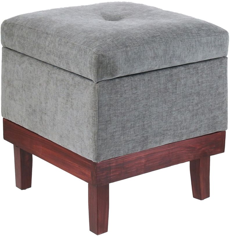 Pouf Emilia con Baúl Gris Claro Altea 45x45x46 Cm Máxima Design-0