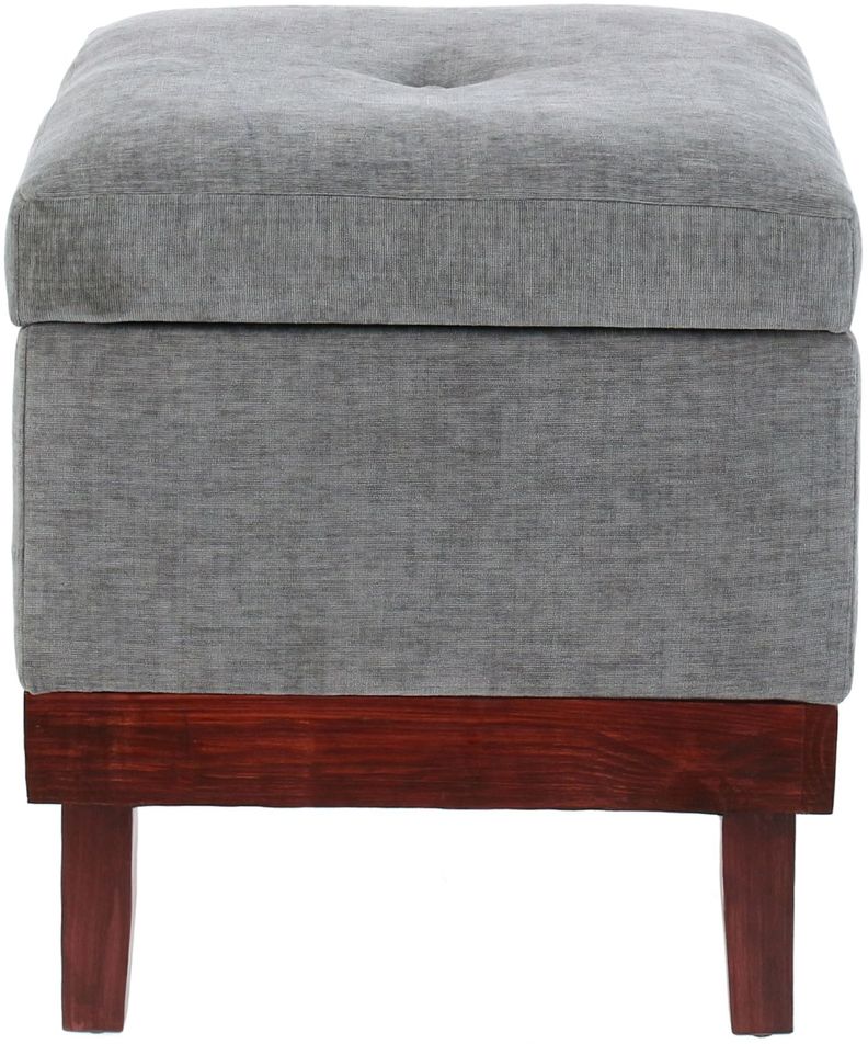 Pouf Emilia con Baúl Gris Claro Altea 45x45x46 Cm Máxima Design-1