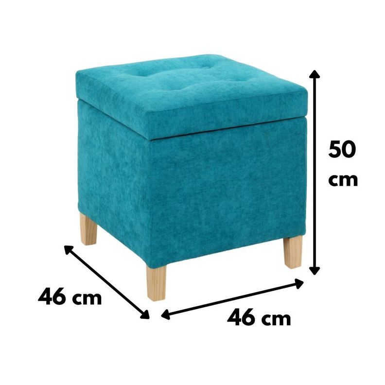 Pouf Baúl Rucato Turquesa Altea 46x46x50 cm Máxima Design-4