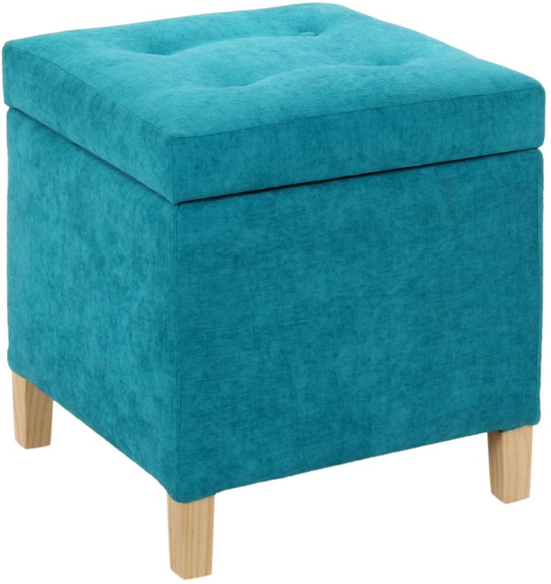 Pouf Baúl Rucato Turquesa Altea 46x46x50 cm Máxima Design-0