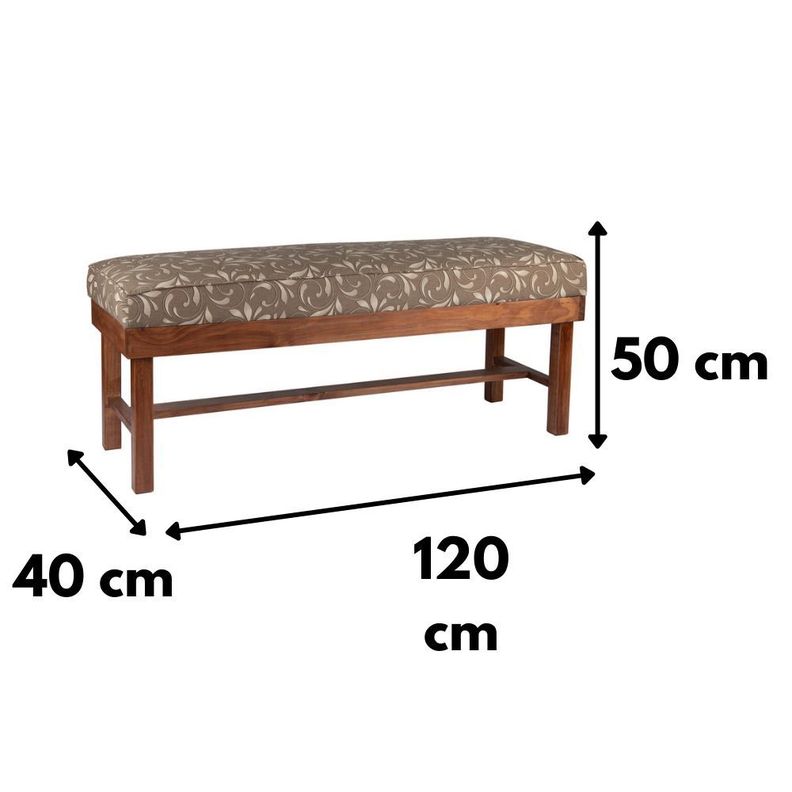 Banqueta Carla Estampado Café 50x40x120 cm Máxima Design-3