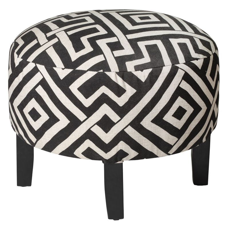 Pouf Jack Blanco-Negro 48x48x40 cm Máxima Design-0