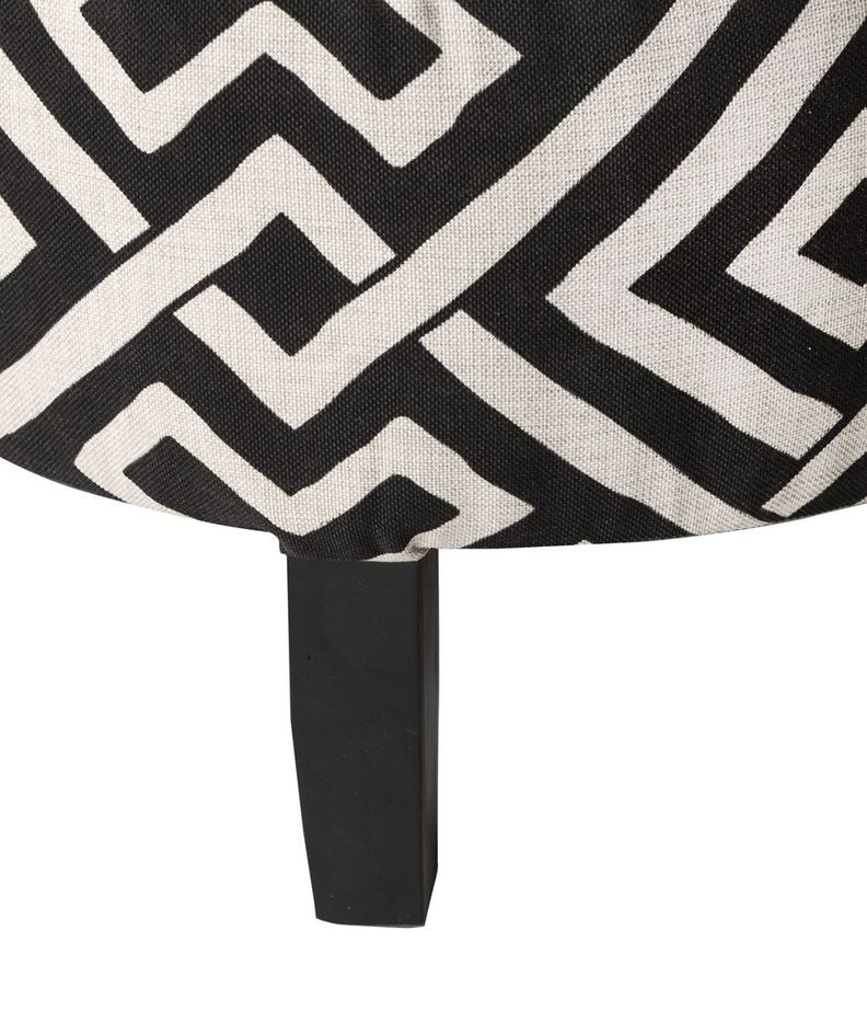 Pouf Jack Blanco-Negro 48x48x40 cm Máxima Design-2
