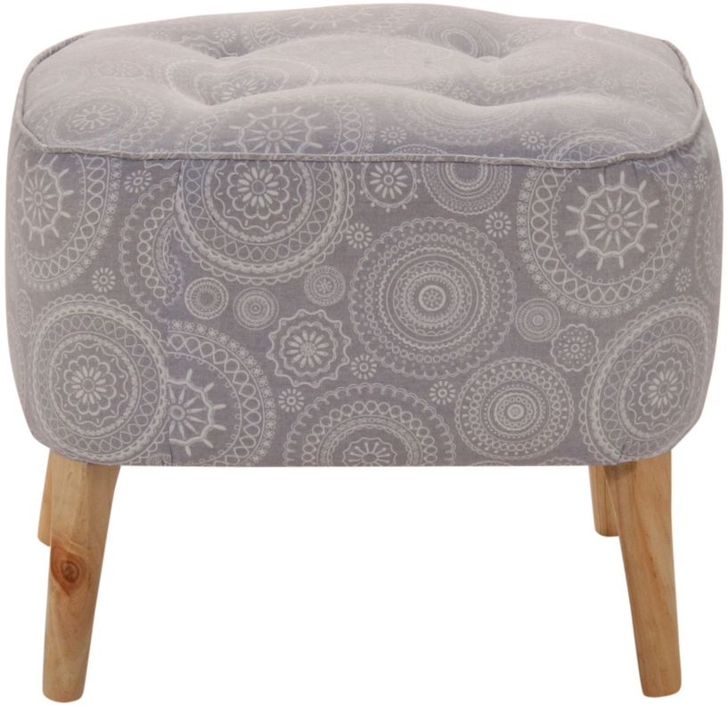 Pouf Máxima Mándala Gris Estampado 55x45x45 cm Máxima Design-0