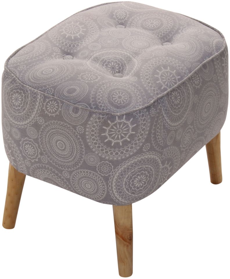 Pouf Máxima Mándala Gris Estampado 55x45x45 cm Máxima Design-2