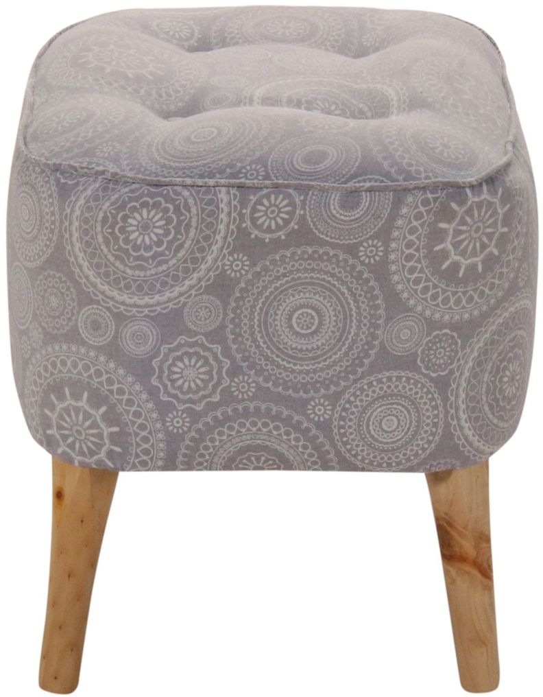 Pouf Máxima Mándala Gris Estampado 55x45x45 cm Máxima Design-3
