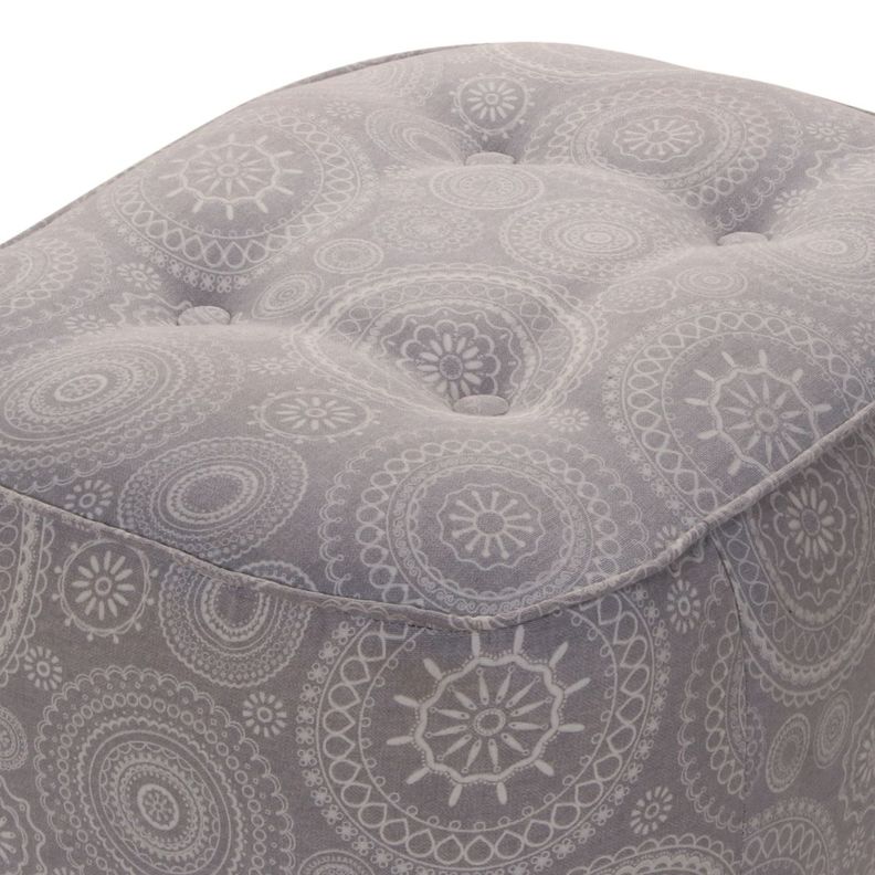 Pouf Máxima Mándala Gris Estampado 55x45x45 cm Máxima Design-4