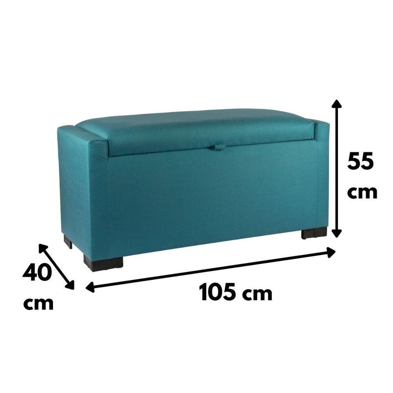 Banqueta con Baúl Leyzy Turquesa Omega 40X55X105 cm Máxima Design-3