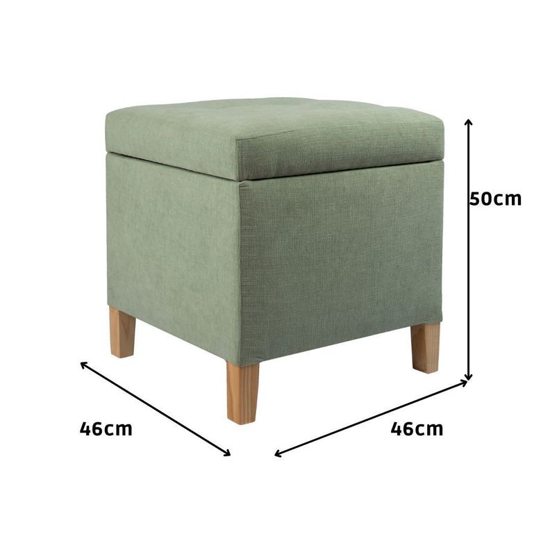 Pouf Baúl Rucato Verde-Claro Altea 46x46x50 cm Máxima Design-3