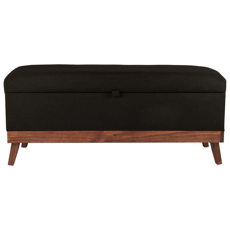 Banqueta con Baúl Incy Negro Delta 120x40x50 cm Máxima Design-0