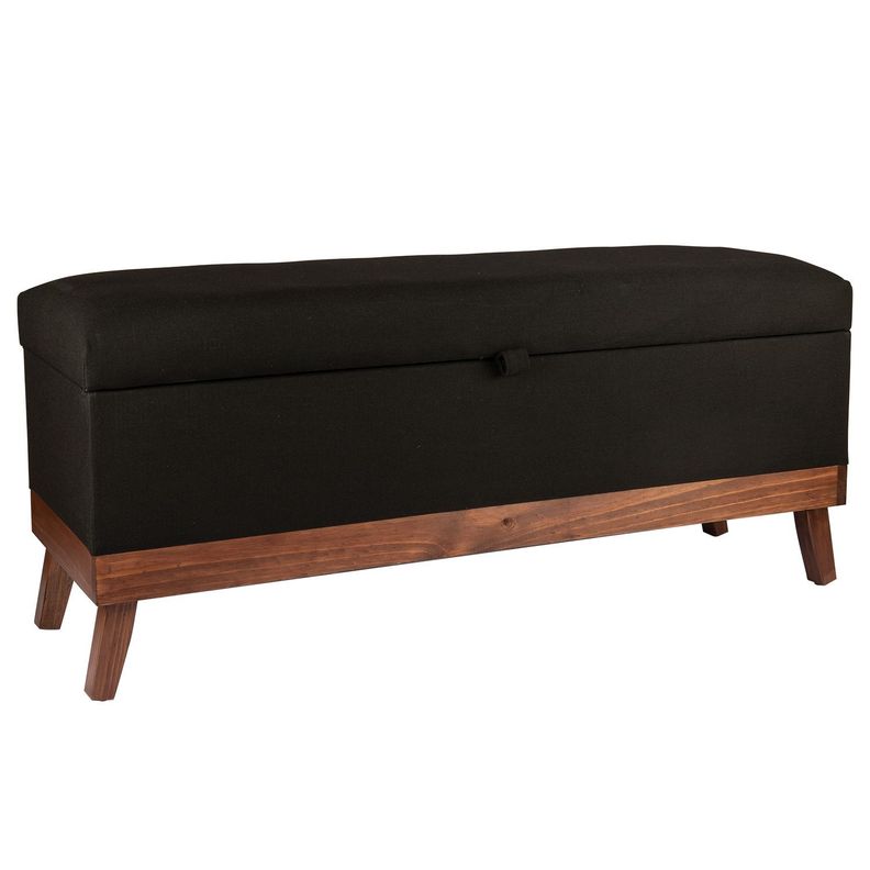 Banqueta con Baúl Incy Negro Delta 120x40x50 cm Máxima Design-1