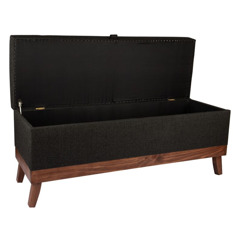 Banqueta con Baúl Incy Negro Delta 120x40x50 cm Máxima Design-2
