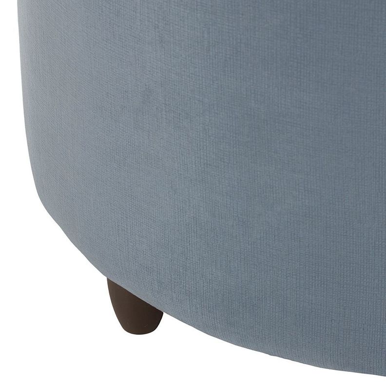 Pouf Baúl Zoe Azul Petróleo Felpa Grabada 60x60x50 Cm-4