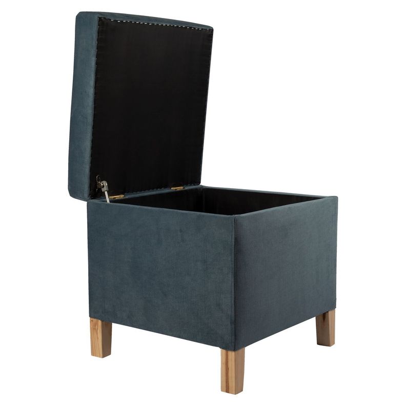 Pouf-Baúl Rucato Gris Felpa 46x46x50 cm Máxima Design-2