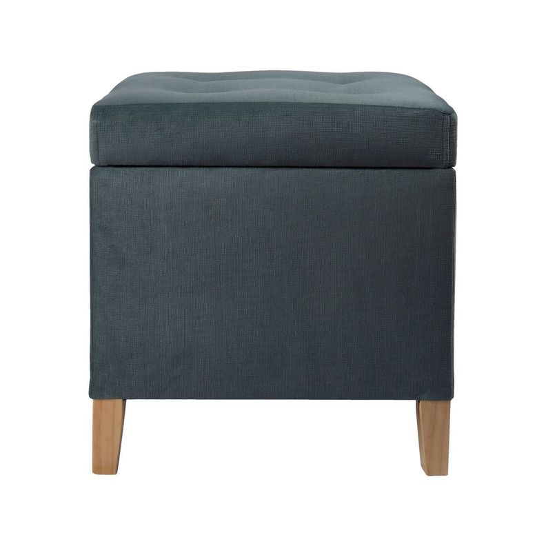 Pouf-Baúl Rucato Gris Felpa 46x46x50 cm Máxima Design-0