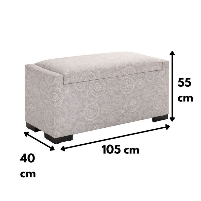 Banqueta con Baúl Leyzy Mándala Estampado 40X55X105 cm Máxima Design -7