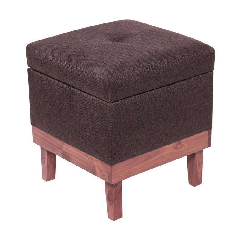 Pouf Emilia con Baúl Café Moro Omega 45x45x46 cm Máxima Design-0
