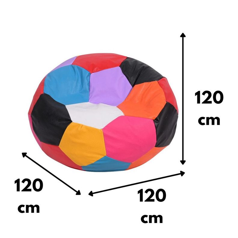 Pouf Pera Multicolor Eco Cuero 120x120x120 cm-2
