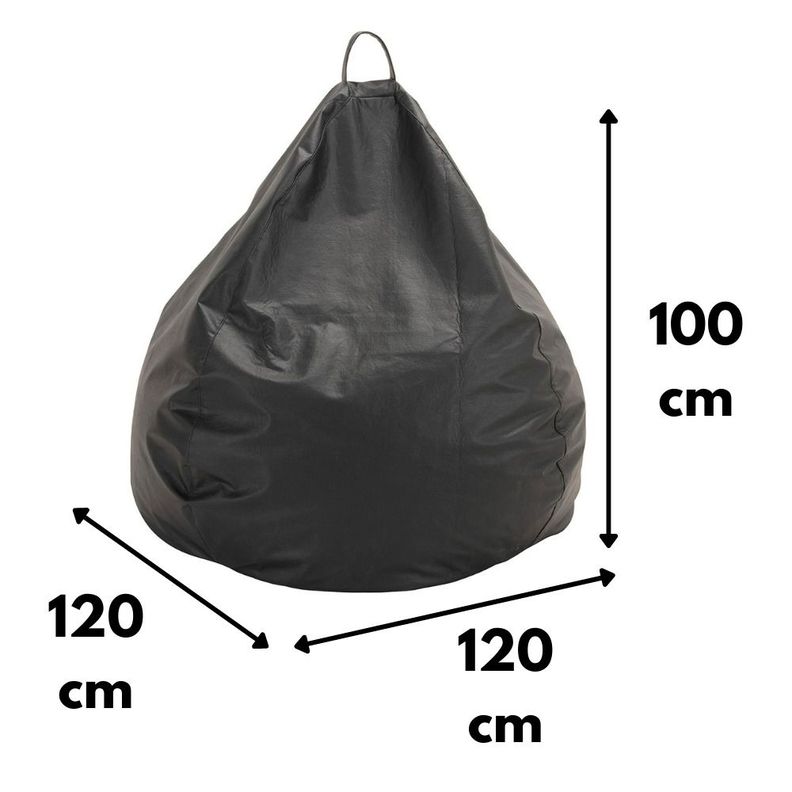 Pouf Pera Negro Eco Cuero 100x120x120 cm-2