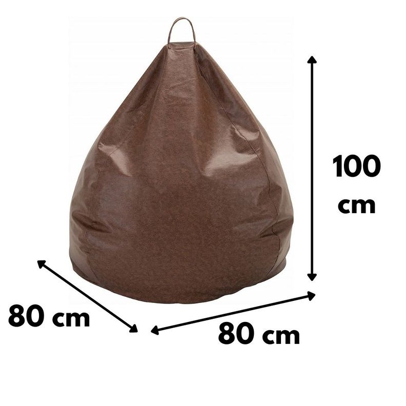 Pouf Pera Café Eco Cuero 100x80x80 cm Máxima Design-2