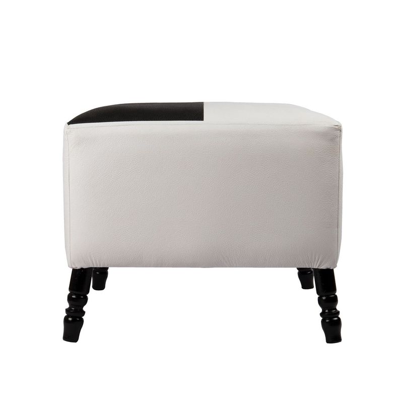 Pouf Alejandro Diseno Blanco-Negro Eco Cuero 54x54x44 cm Maxima Design Surtido