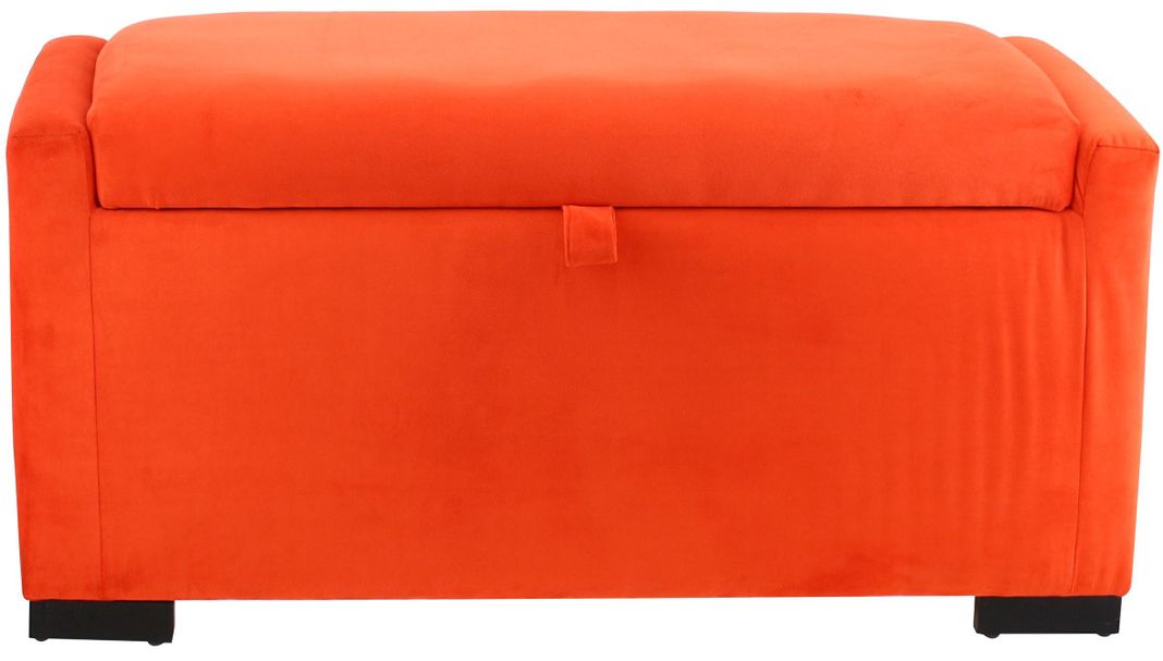 Banqueta con Baúl Leyzy Naranjo Felpa con Baúl 40X55X105 Cm-0