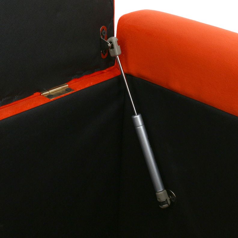 Banqueta con Baúl Leyzy Naranjo Felpa con Baúl 40X55X105 Cm-3