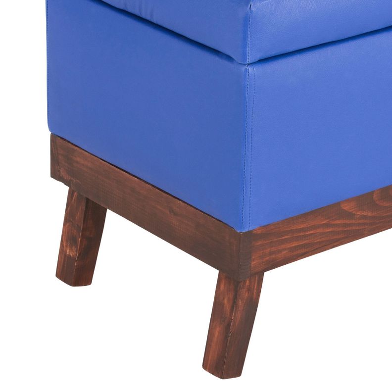 Banqueta con Baúl Incy Azul Eco Cuero 120x40x50 cm Máxima Design-6