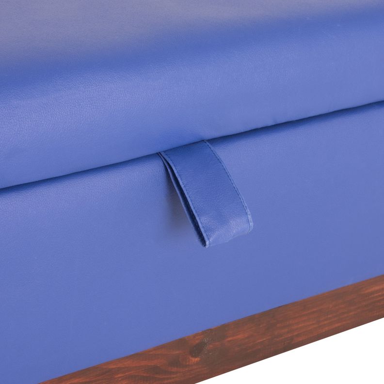 Banqueta con Baúl Incy Azul Eco Cuero 120x40x50 cm Máxima Design-5